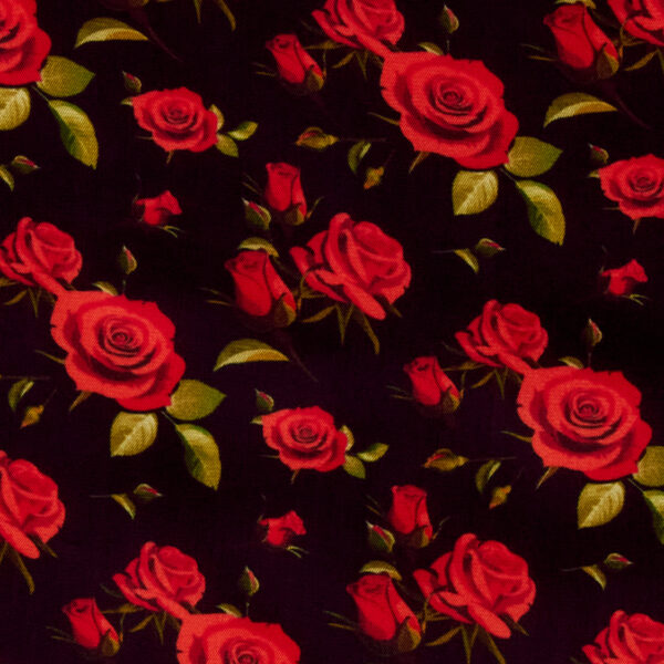 Sarga viscosa impresión digital – Rosas