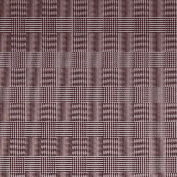 Viscose Brown Taffetta – Maroon/White Checkered pattern