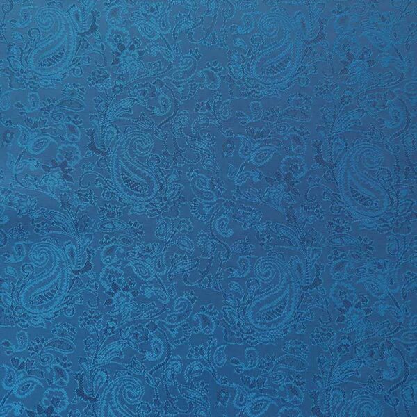 Viscose Blue Two-tones Jacquard – Floral Paisley